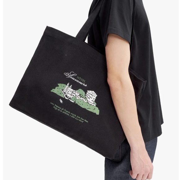 A.P.C. Black JJJJound Edition 'Hôtel Souvenirs' Tote Bag - Picture 5 of 7